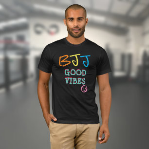 T-shirt BJJ Retro Graffiti style Good Vibes Black