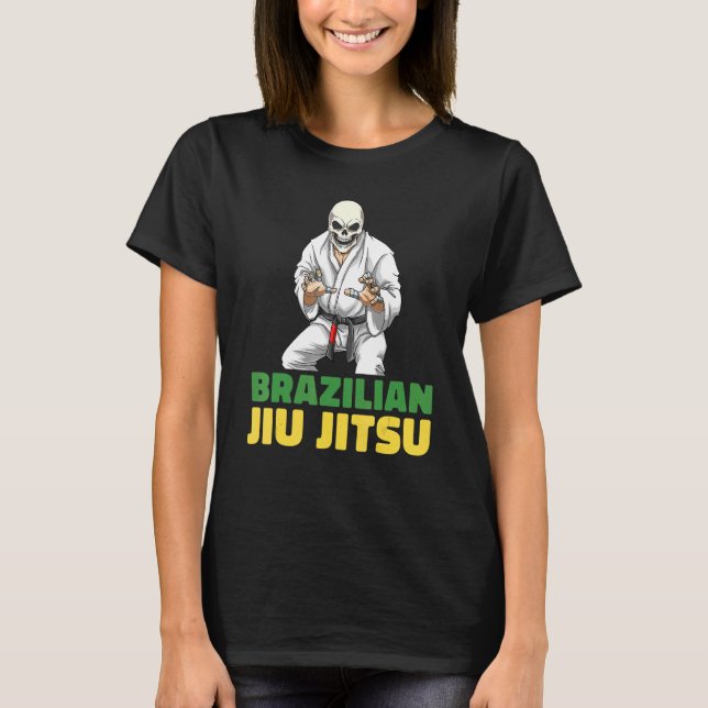 T-shirt Bjj Skeleton Brésilien Jiu Jitsu Et Grappling (Devant)