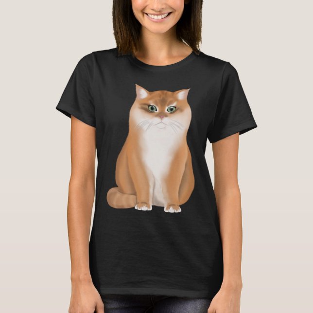 T-shirt BKH British Short Hair Cat Black Golden Shaded (Devant)