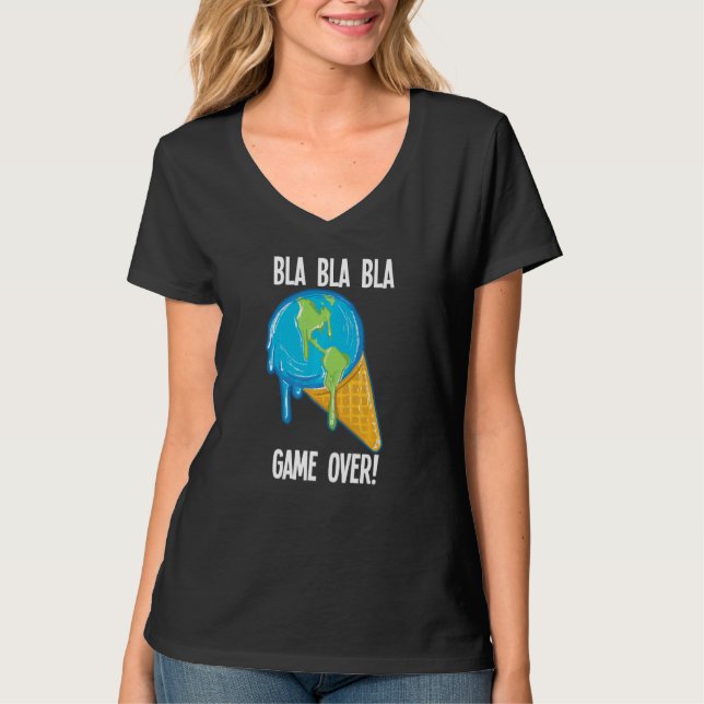 T-shirt Bla Bla Jeu sur la fonte de la glace de la Terre (Devant)