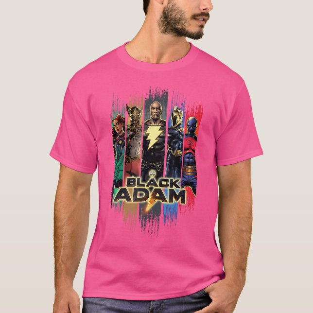 T-shirt Black Adam Cyclone Hawkman Dr Fate Et Atom Smash (Devant)