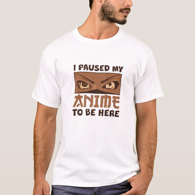 T-shirt Black African American Anime Eyes Pause Mon Anime (Devant)