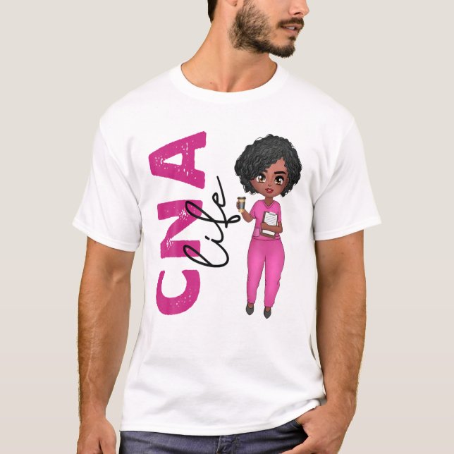 T-shirt Black African American CNA Nurse Healthcare Worth (Devant)