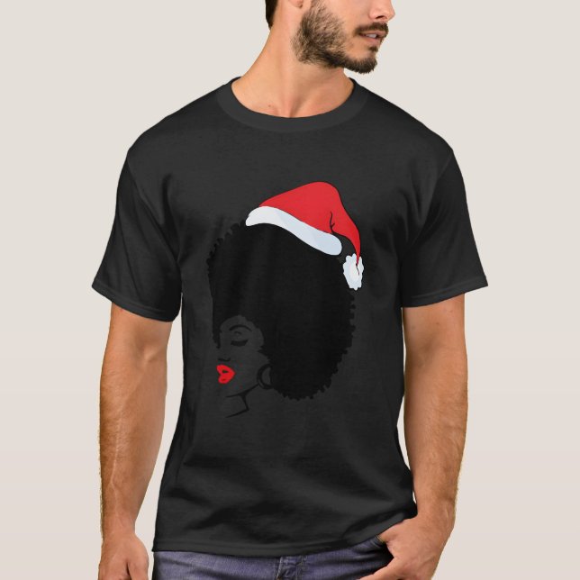 T-shirt Black African American Santa Pajama (Devant)