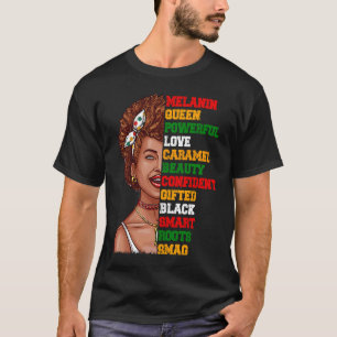 T-shirt Black African Queen Words Girl Afro Natural Hair M
