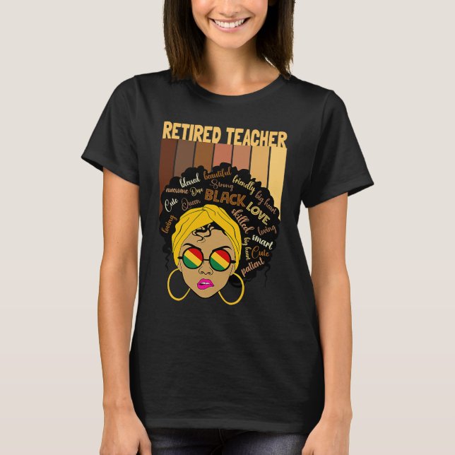 T-shirt Black Afro Smart Teacher Black History Month Retir (Devant)