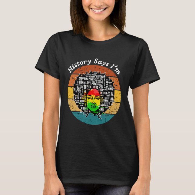 T-shirt Black Afro Woman (Devant)