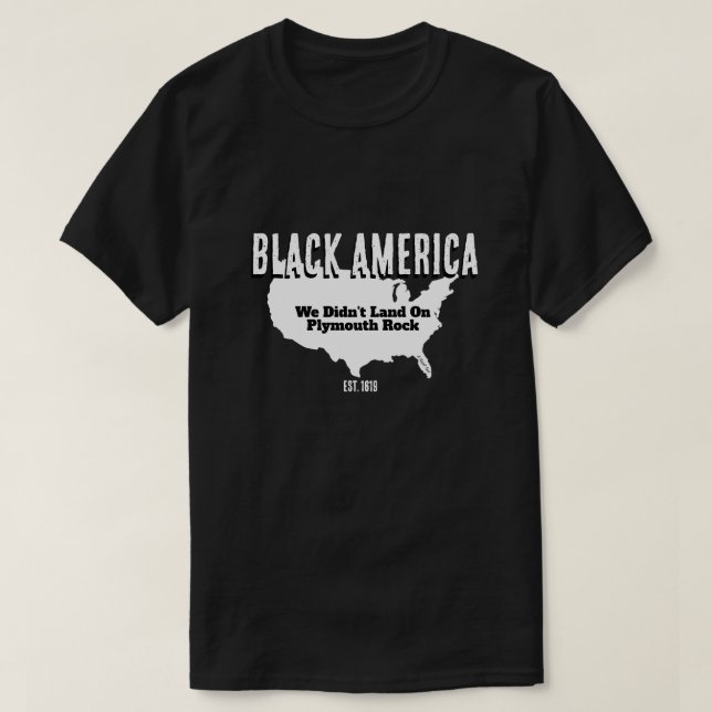 T-shirt Black America/Plymouth Rock (double face) (Design devant)