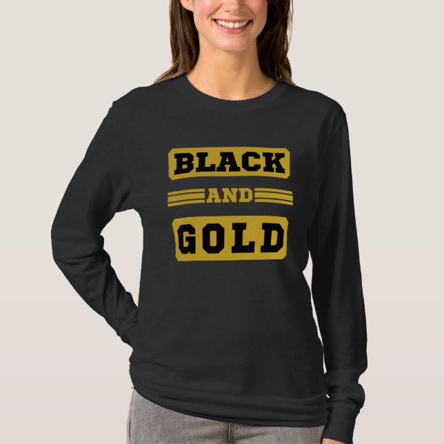 T-shirt Black And Gold Game Day Group Pour High School Foo (Devant)