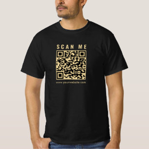 T-shirt Black And Gold Me Business QR Code Mens