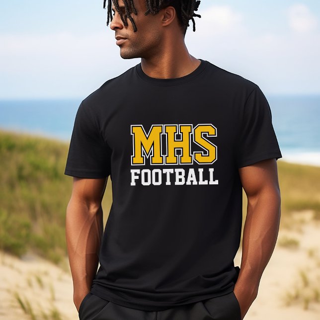 T-shirt Black and Gold School Spirit Custom Football Team (Créateur téléchargé)