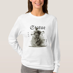 T-shirt Black and Grey Street wear Statue T Shirt