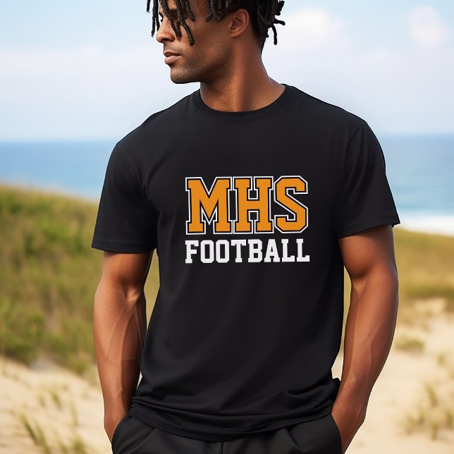 T-shirt Black and Orange School Spirit Custom Football (Créateur téléchargé)