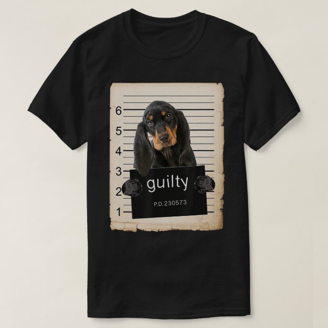 T-shirt Black and Tan Coonhound Chien abattu TS (Design devant)