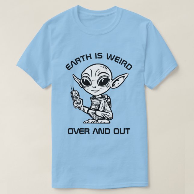 T-shirt Black and White Alien (Design devant)