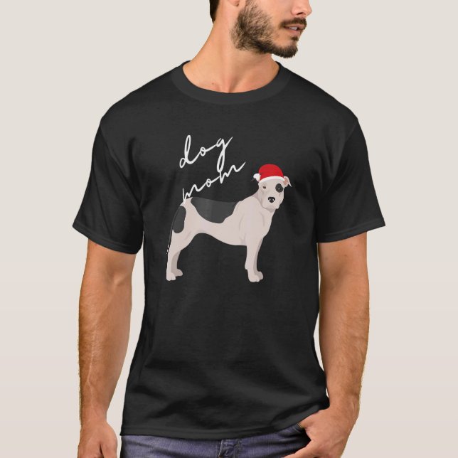 T-shirt Black and White American Pit Bull Terrier Chien Ma (Devant)