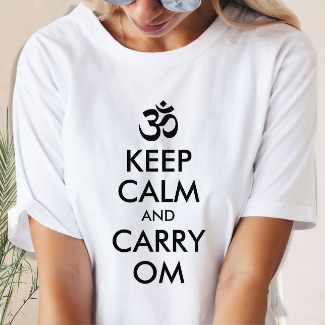 T-shirt Black and White Keep Calm and Carry Om (Créateur téléchargé)