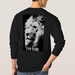 T-shirt Black and White Pop Art Lion Hommes élégants
