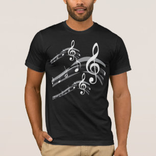 T-shirt Black and White Treble Clef