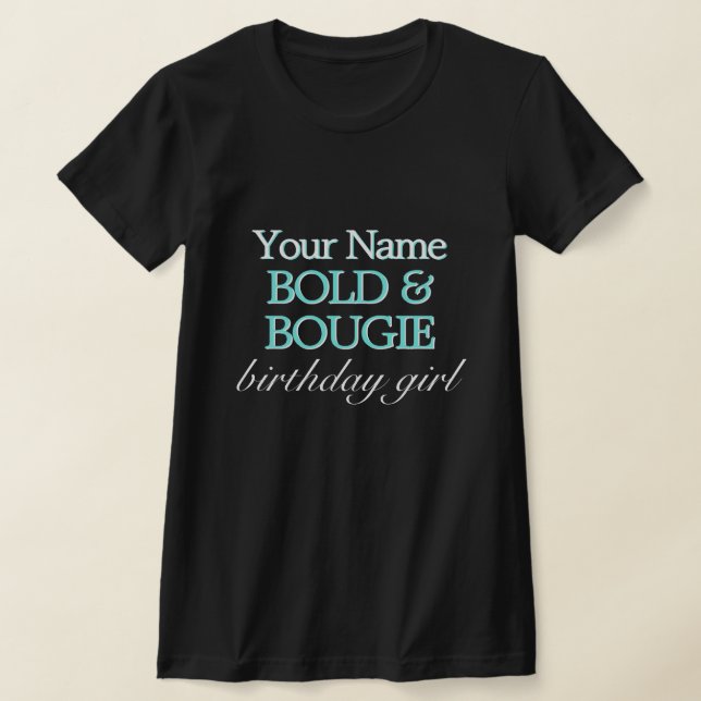 T-shirt Black Aqua Tiffany Thème Bold Bougie Fille d'anniv (Poser)