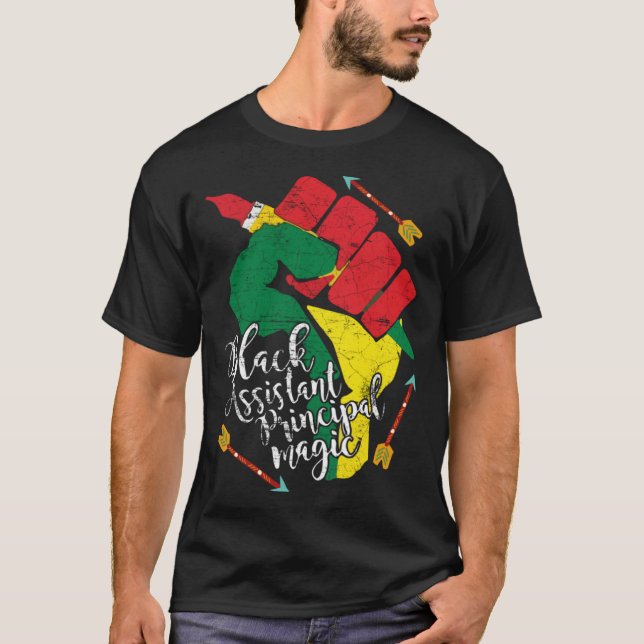 T-shirt Black Assistant Principal Black History Month Teac (Devant)