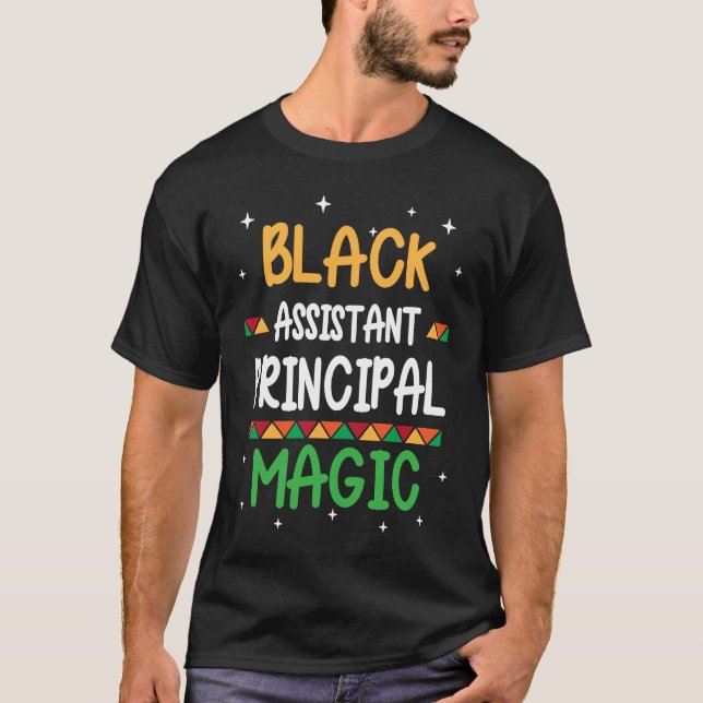 T-shirt Black Assistant Principal Magic Black history Mont (Devant)