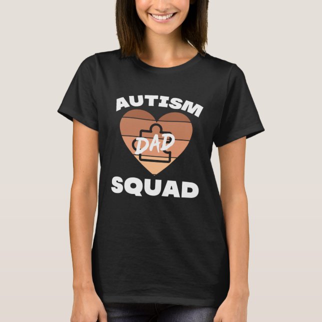 T-shirt Black Autism Dad Squad Autistic Son Kids Neurodive (Devant)