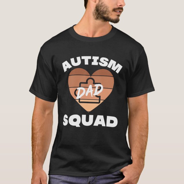 T-shirt Black Autism Dad Squad Autistic Son Kids Neurodive (Devant)