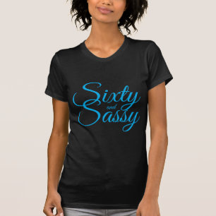 T-shirt Black Azure Blue 60 et Sassy 60th Birthday Cadeau