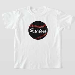 T-shirt Black Baseball Custom Team ou Nom du joueur Garçon