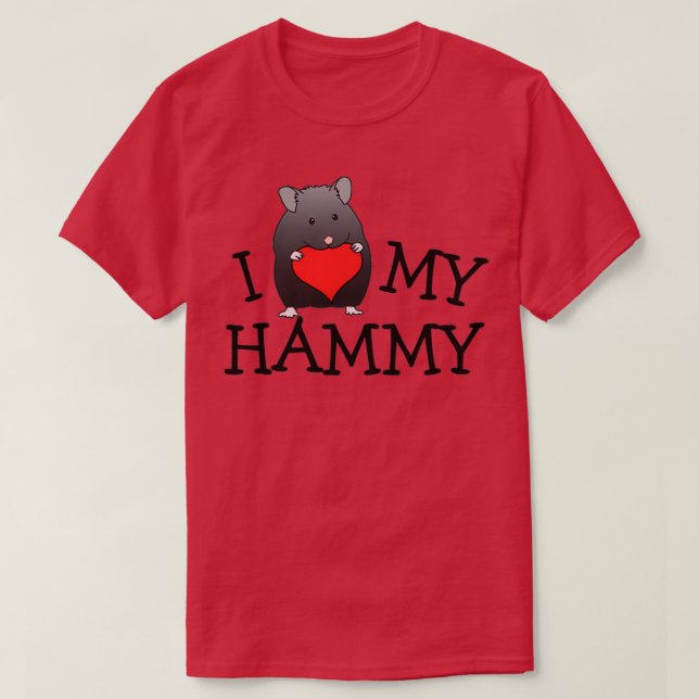 T-shirt Black Bear Syrian Hammy Art (2) (Design devant)