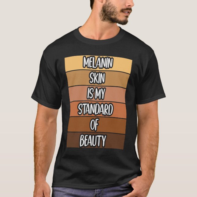 T-shirt Black Beautiful African American Melanin Black Que (Devant)