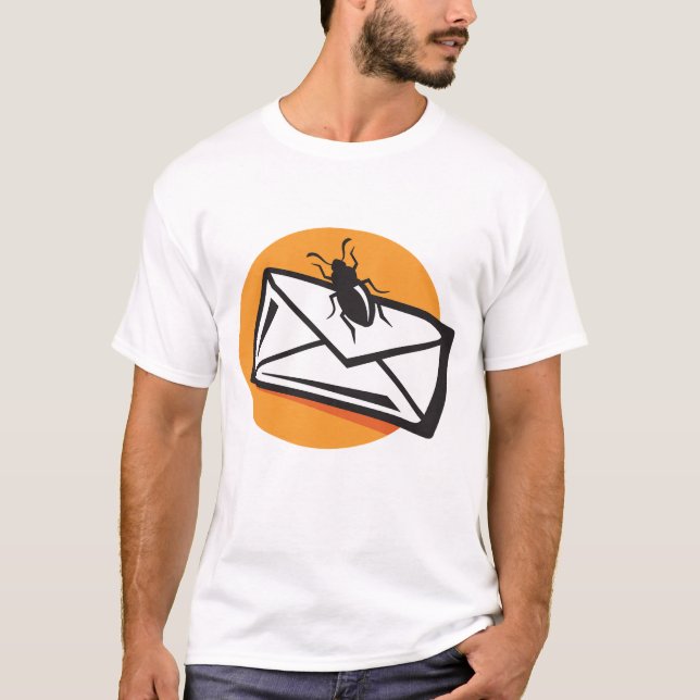 T-shirt Black Beetle Insect on Envelope (Devant)