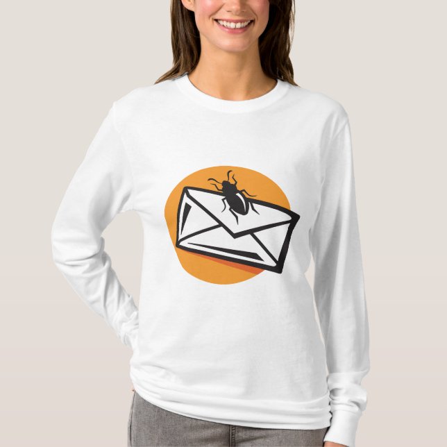 T-shirt Black Beetle Insect on Envelope (Devant)