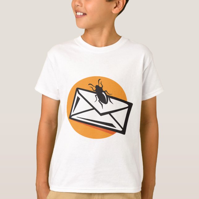 T-shirt Black Beetle Insect on Envelope (Devant)