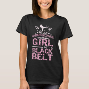 T-shirt Black Belt Karate Taekwondo Girl