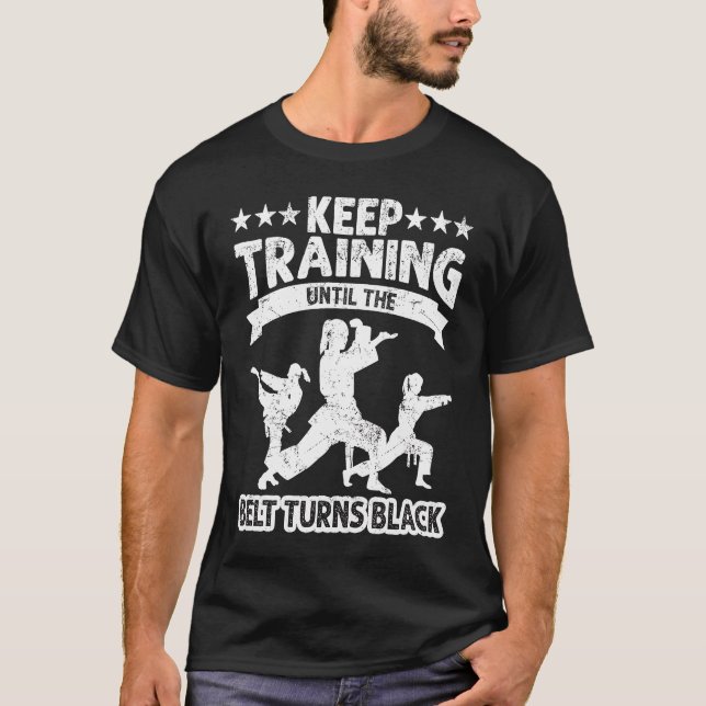 T-shirt Black Belt Martial Training Karate Women Jiu Jitsu (Devant)