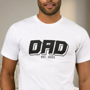 T-Shirt Black Bold Dad Typographie Établie