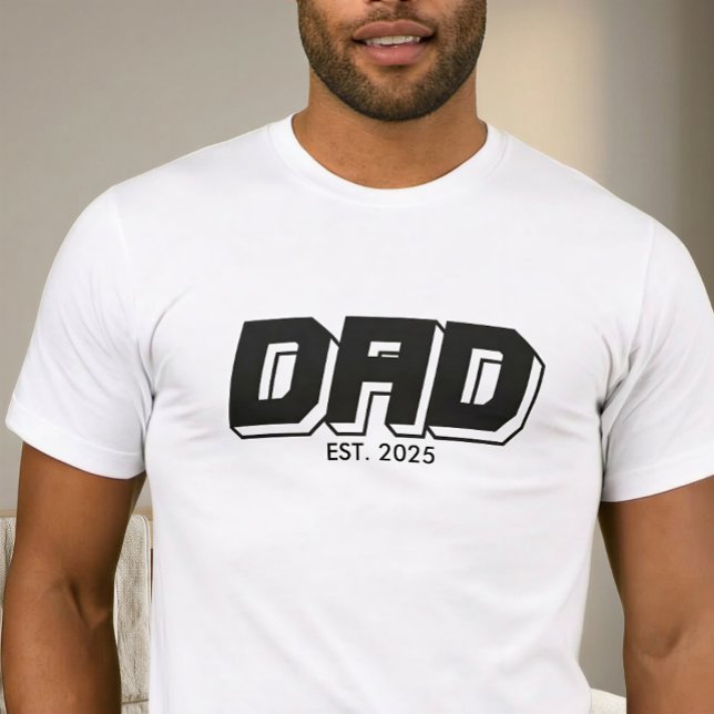 T-Shirt Black Bold Dad Typographie Établie (Créateur téléchargé)