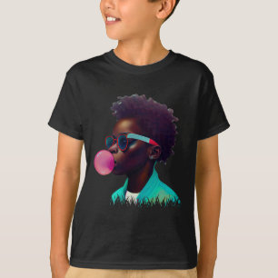 T-shirt Black Boy Joy Bubble Gum Fun African Melanin Princ