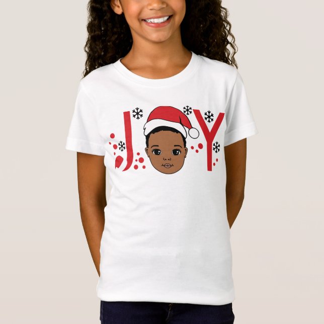 T-Shirt Black Boy Melanin Boys Sweater Noël X mas Fun (Devant)