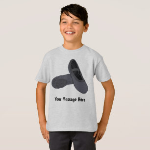 T-shirt Black Boys Ballet Chaussures Message personnalisé
