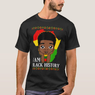 T-shirt Black Boys I Am Black History Fier Mois Afro Mel