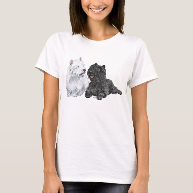 T-shirt Black Cairn et West Highland Terriers (Devant)