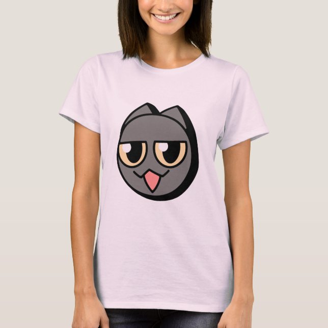T-shirt Black Cartoon Cat (Devant)
