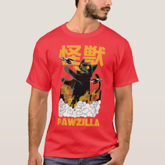 T-shirt Black Cat Anime Manga Japonais Fan Comique Drôle C