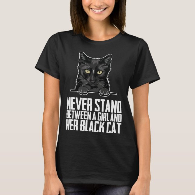 T-shirt Black cat  Black cats  Black kitten (Devant)