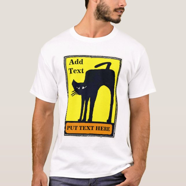 T-shirt Black Cat Club, modifier le texte (Devant)