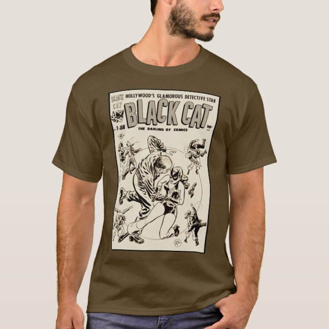 T-Shirt Black Cat Comics des années 1940 (Devant)