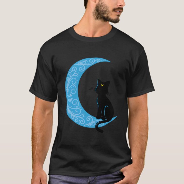 T-shirt Black Cat Crescent Moon Sailor Mom (Devant)